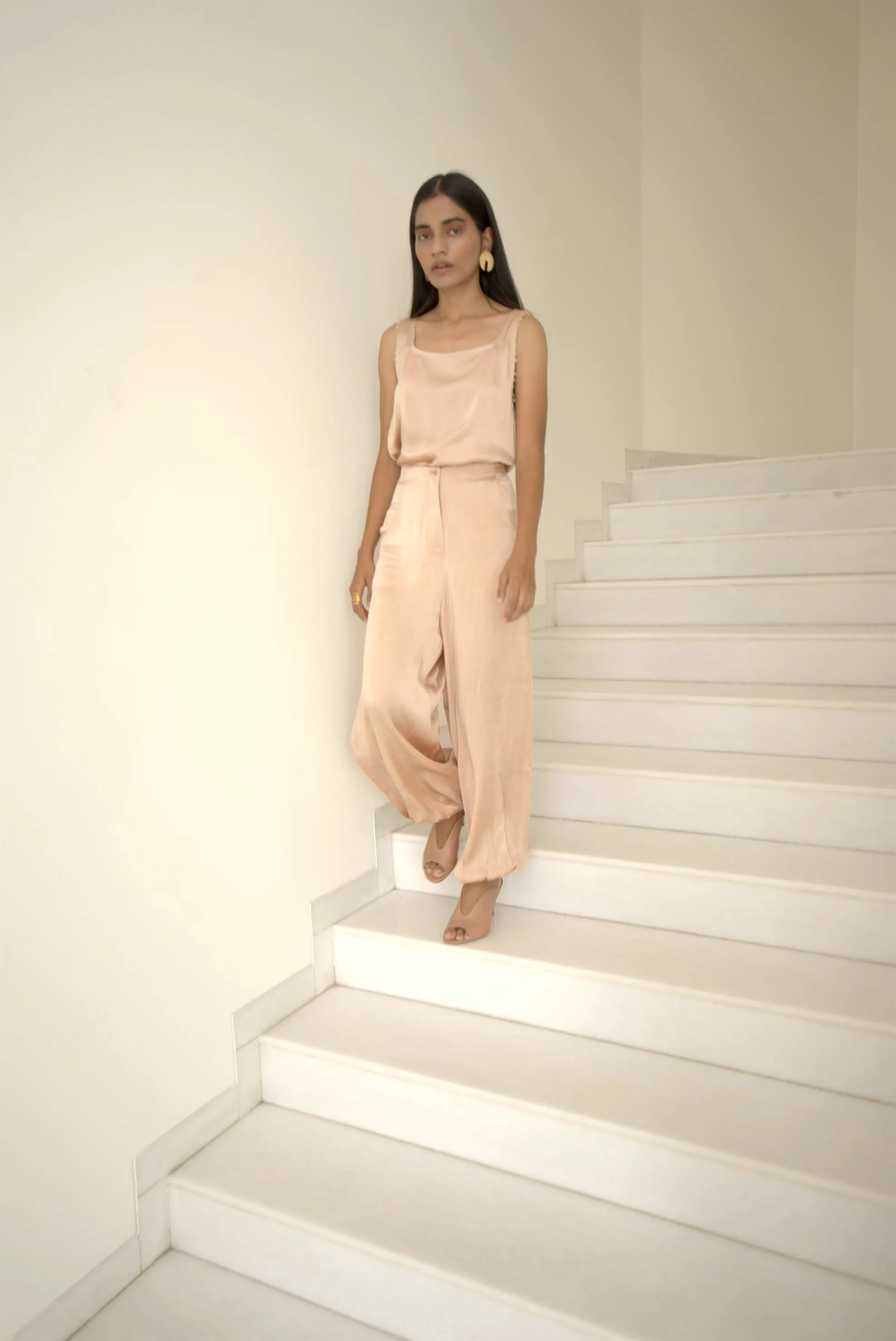 New Season Summer to Fall 2024-Top Lounge Silk Off White-CR/S/013-Suzanne-Fashion Edit Hemji