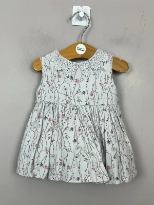 Newborn Mamas & Papas grey floral dress