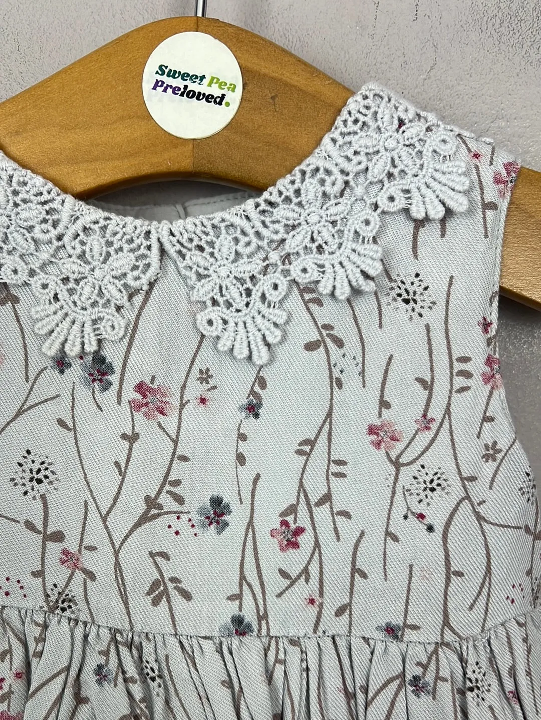 Newborn Mamas & Papas grey floral dress
