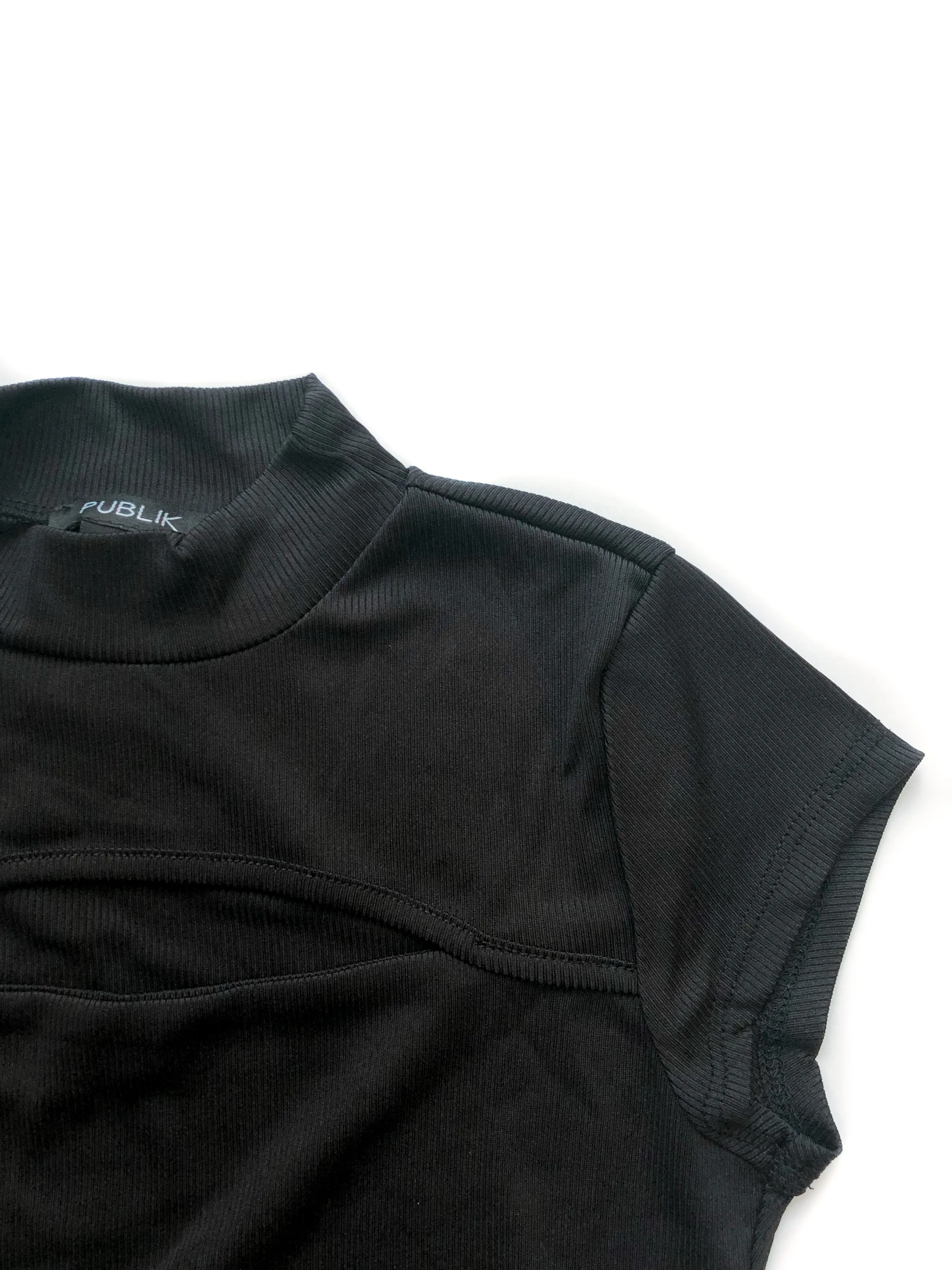 Nina Cutout Crop Top - Black