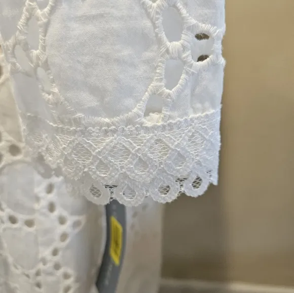 NWT LONDON TIMES White Eyelet Lace Dress | SZ 6