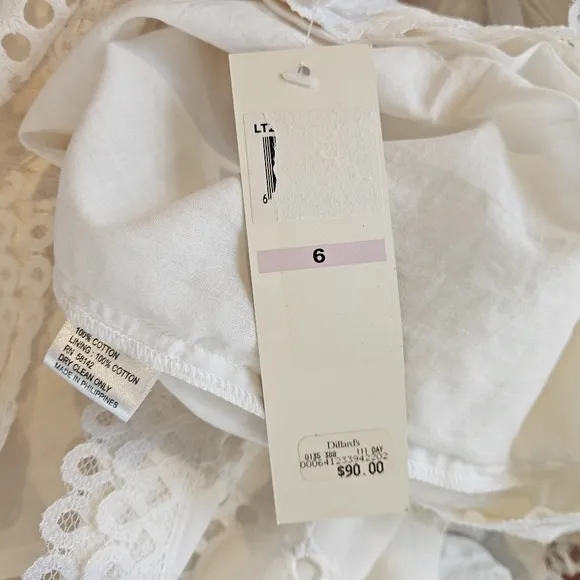 NWT LONDON TIMES White Eyelet Lace Dress | SZ 6