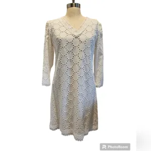 NWT LONDON TIMES White Eyelet Lace Dress | SZ 6