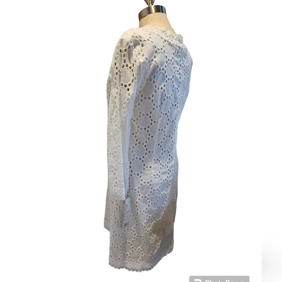 NWT LONDON TIMES White Eyelet Lace Dress | SZ 6