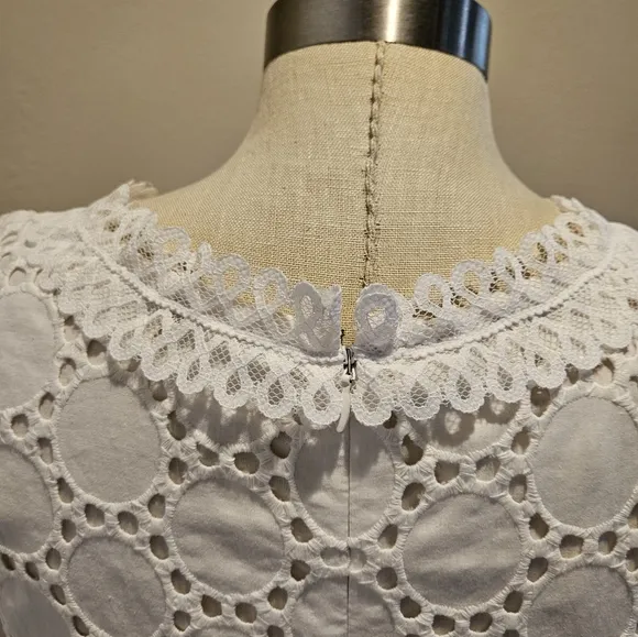 NWT LONDON TIMES White Eyelet Lace Dress | SZ 6