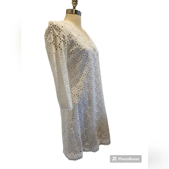 NWT LONDON TIMES White Eyelet Lace Dress | SZ 6