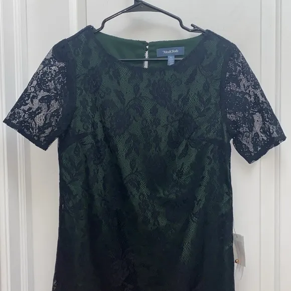 NWT ModCloth era twilight dress lace black green size small holiday dress