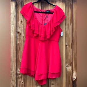 NWT Pretty Little Thing Red Chiffon‎ Playsuit Romper Size 8