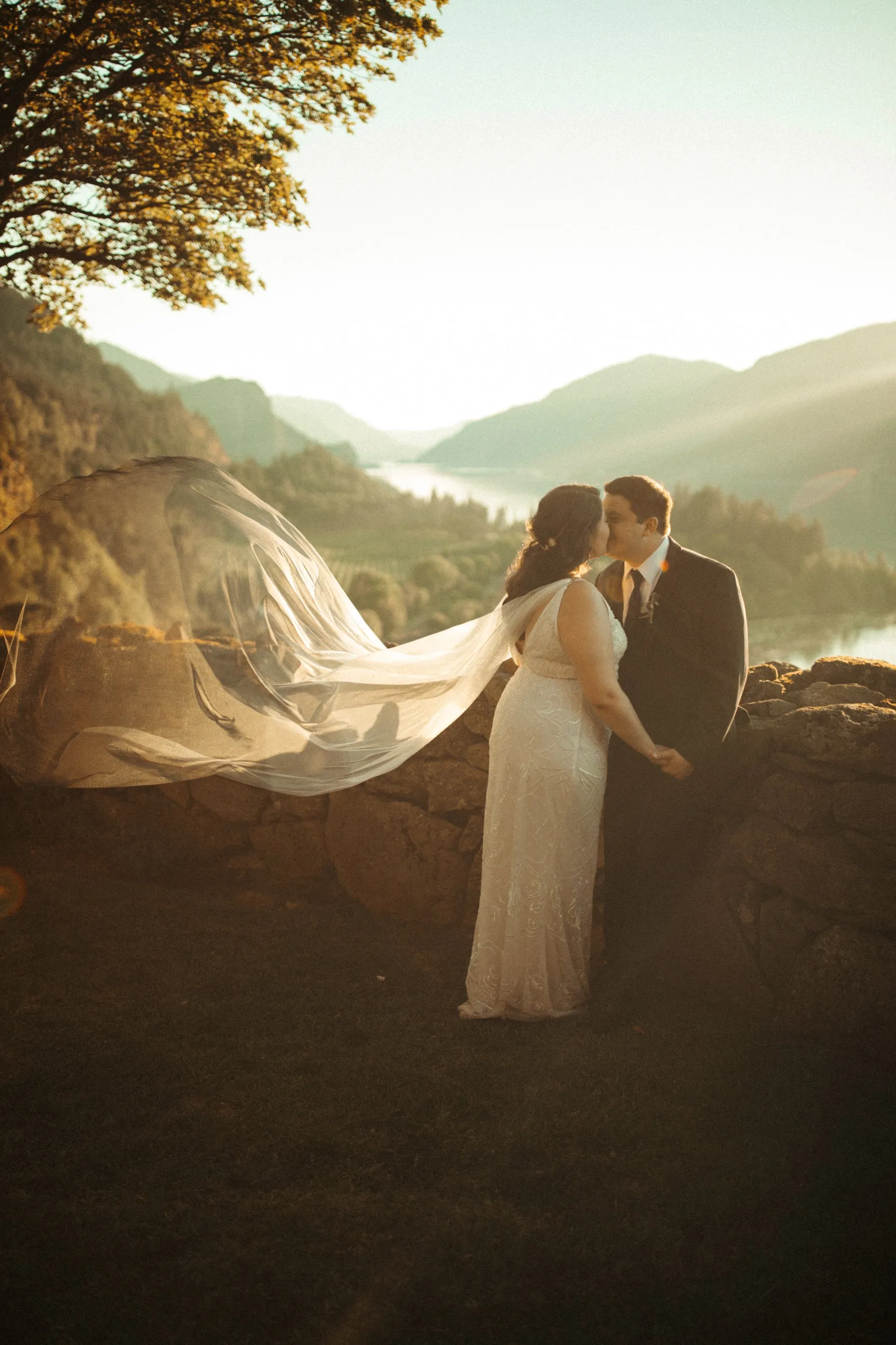 Ombre Blue Dyed Draped Wedding Cape Veil Grecian Wrap