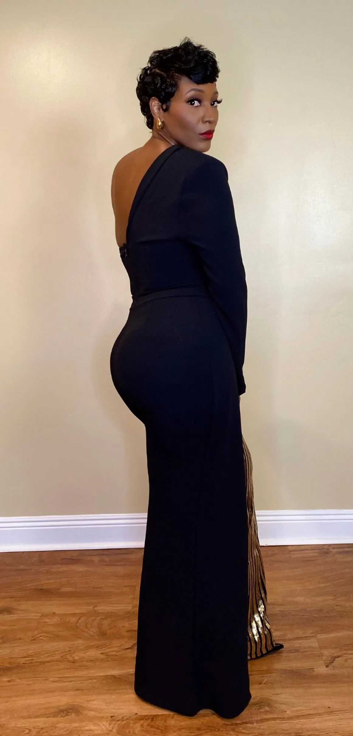 ONE SHOULDER OVERLAP JUMPSUIT