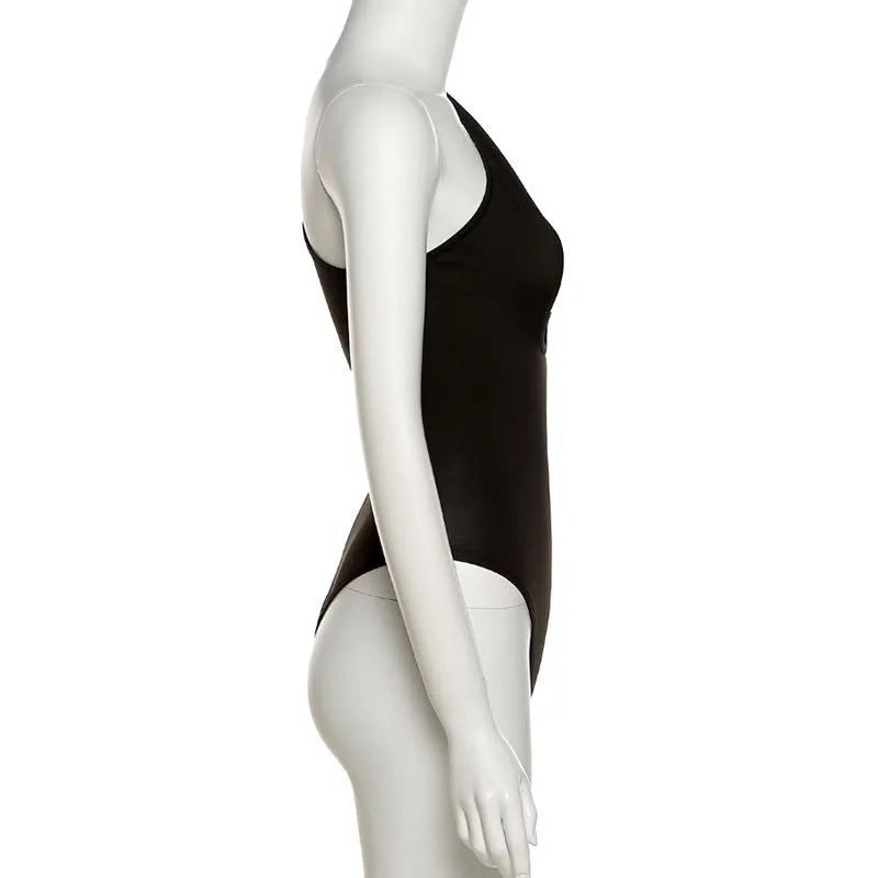 One Shoulder Peek A Boo Cut Out Bodysuit