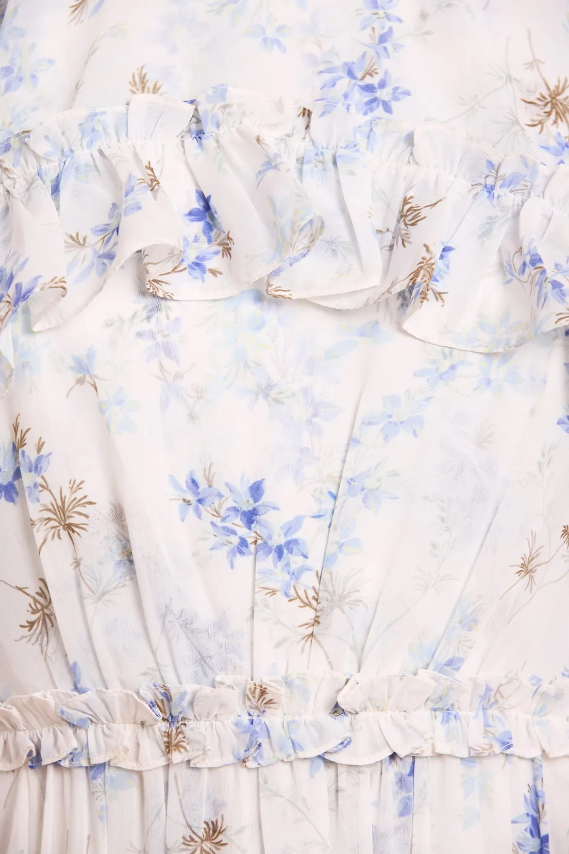 Ophelia Ditsy Harper Chiffon Cape Ankle Gown