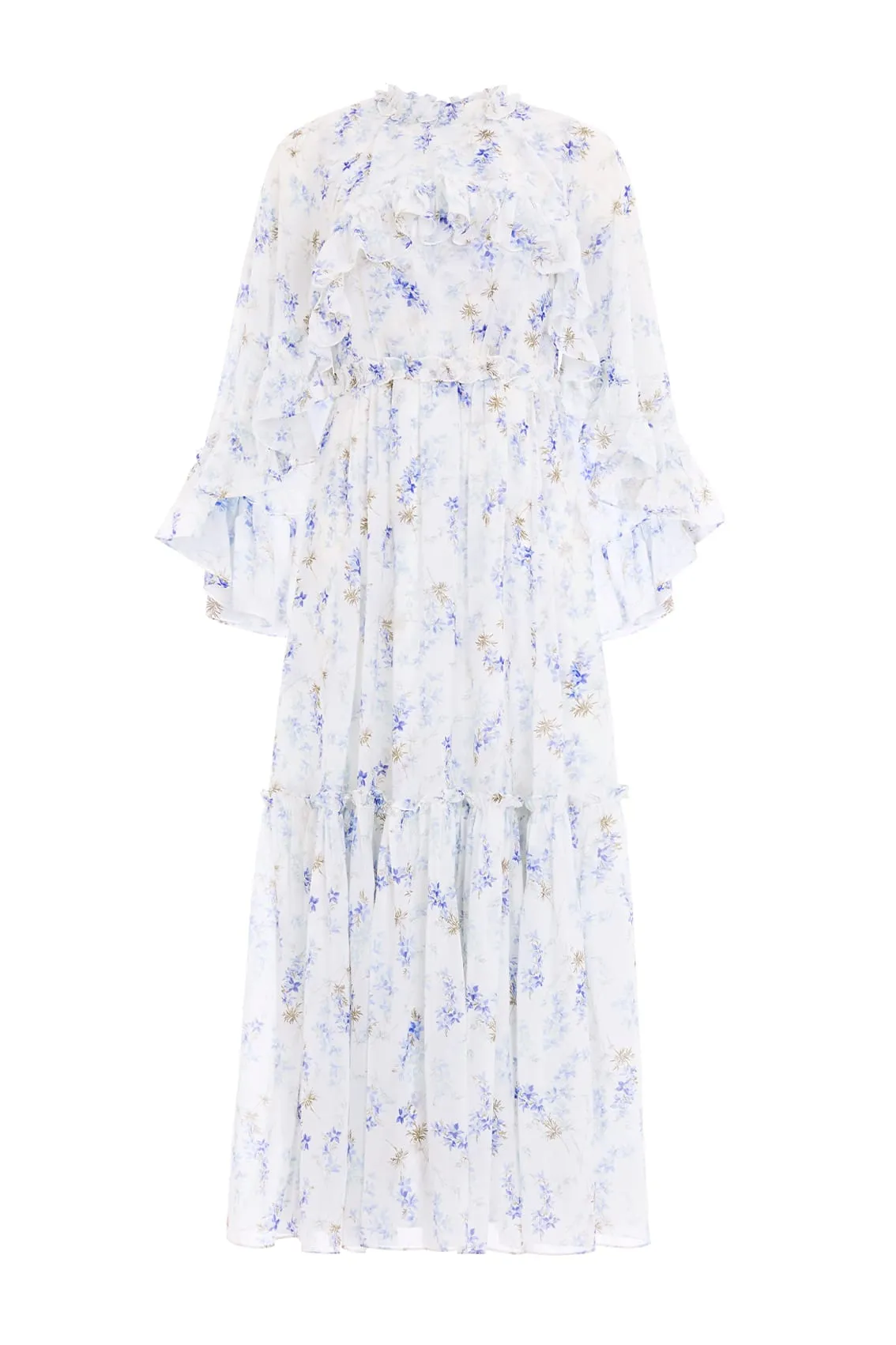 Ophelia Ditsy Harper Chiffon Cape Ankle Gown