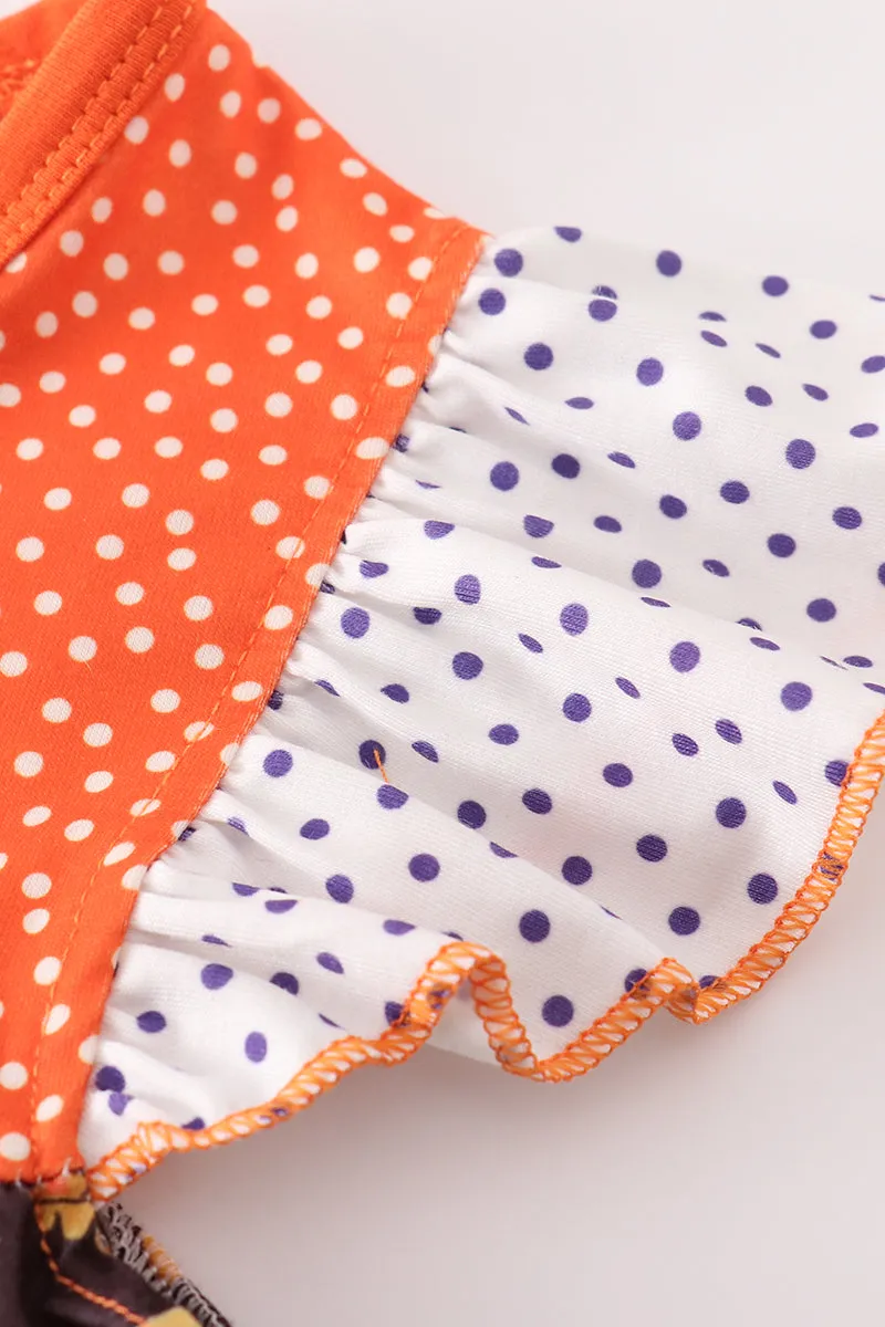 Orange Halloween Ruffle Girl Set
