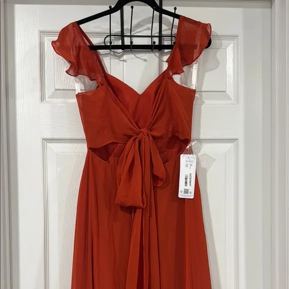 Orange paprika Sleeveless Sweetheart Maxi Gown