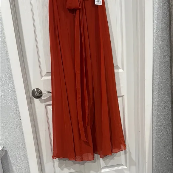 Orange paprika Sleeveless Sweetheart Maxi Gown