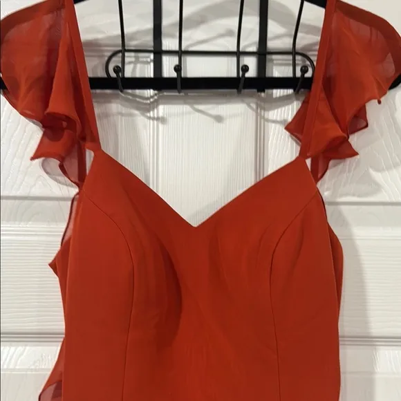 Orange paprika Sleeveless Sweetheart Maxi Gown