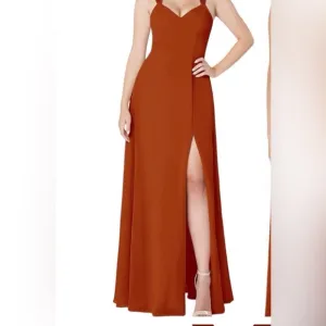 Orange paprika Sleeveless Sweetheart Maxi Gown