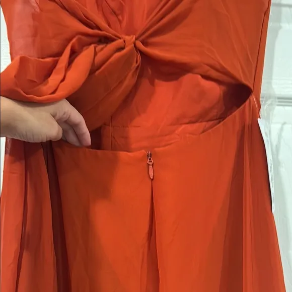 Orange paprika Sleeveless Sweetheart Maxi Gown
