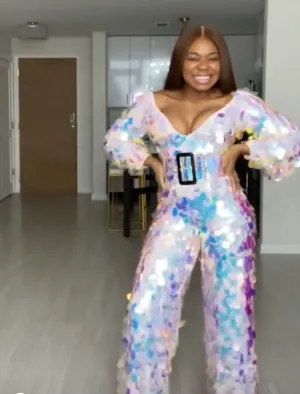 Oyemwen Sequin Birthday Jumpsuit