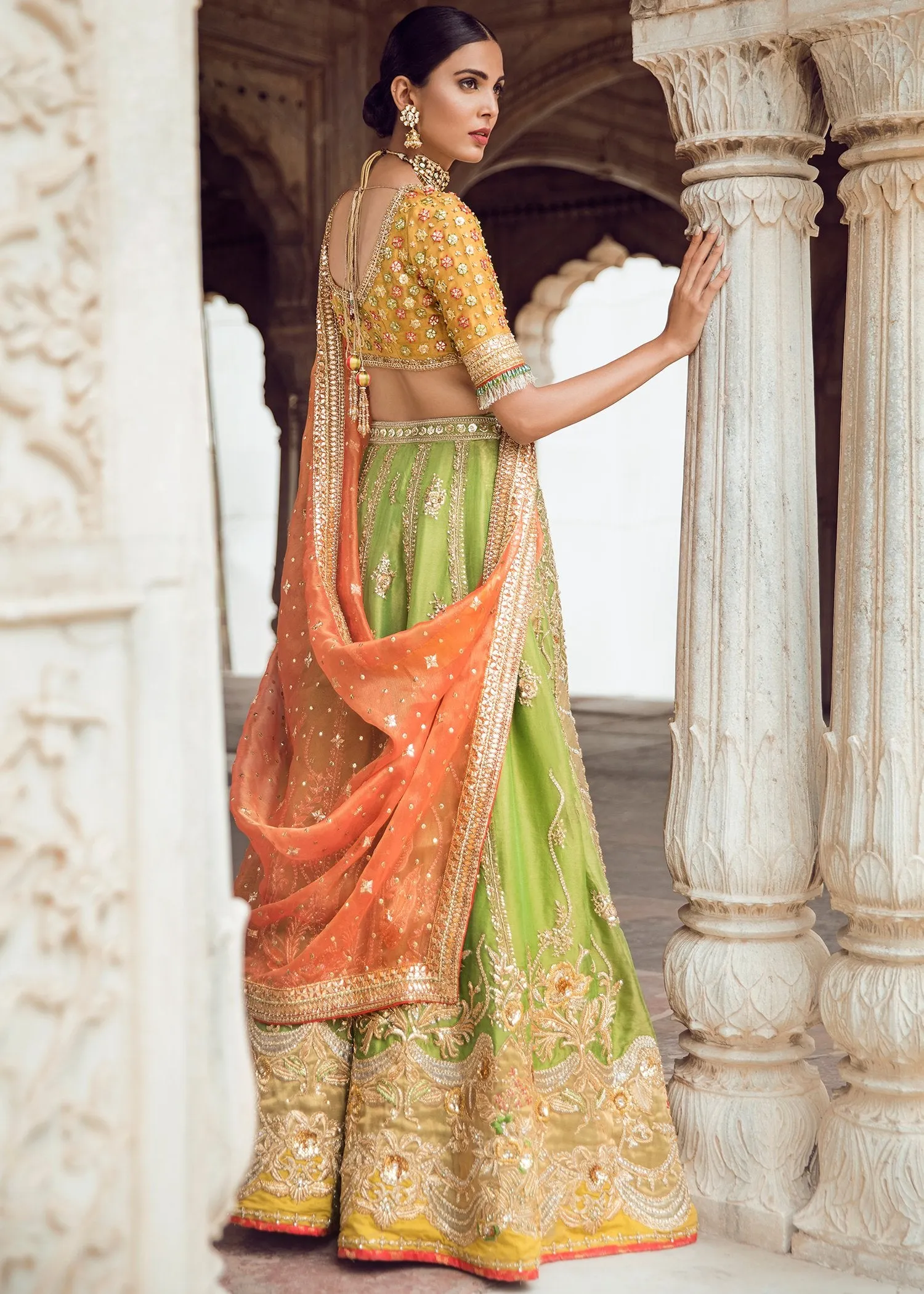 Pakistani Bridal Lehnga Choli for Mehndi #J5120