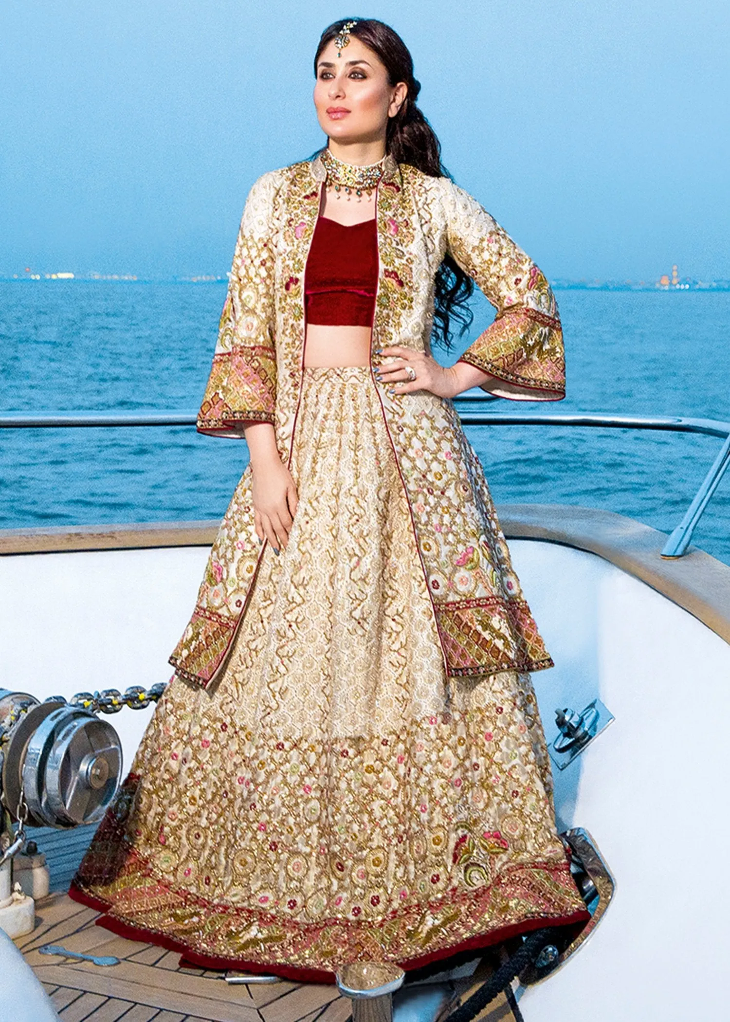Pakistani Bridal Nauratan Lehnga for Wedding #J5136
