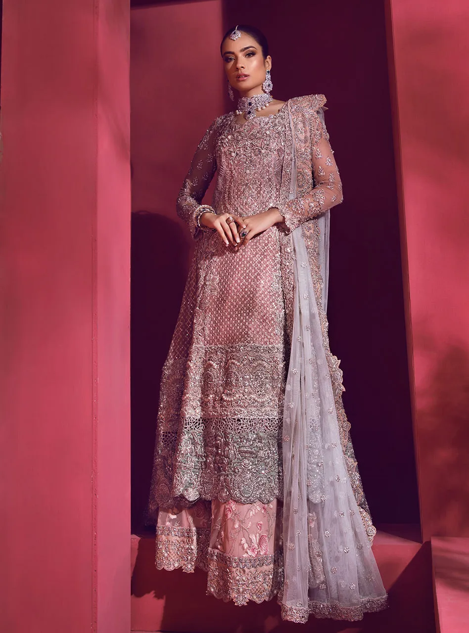 Pakistani Bridal Sharara for Wedding in Pink Color #J5174