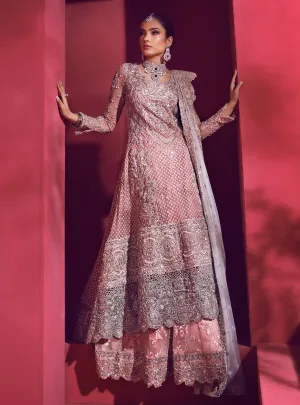 Pakistani Bridal Sharara for Wedding in Pink Color #J5174
