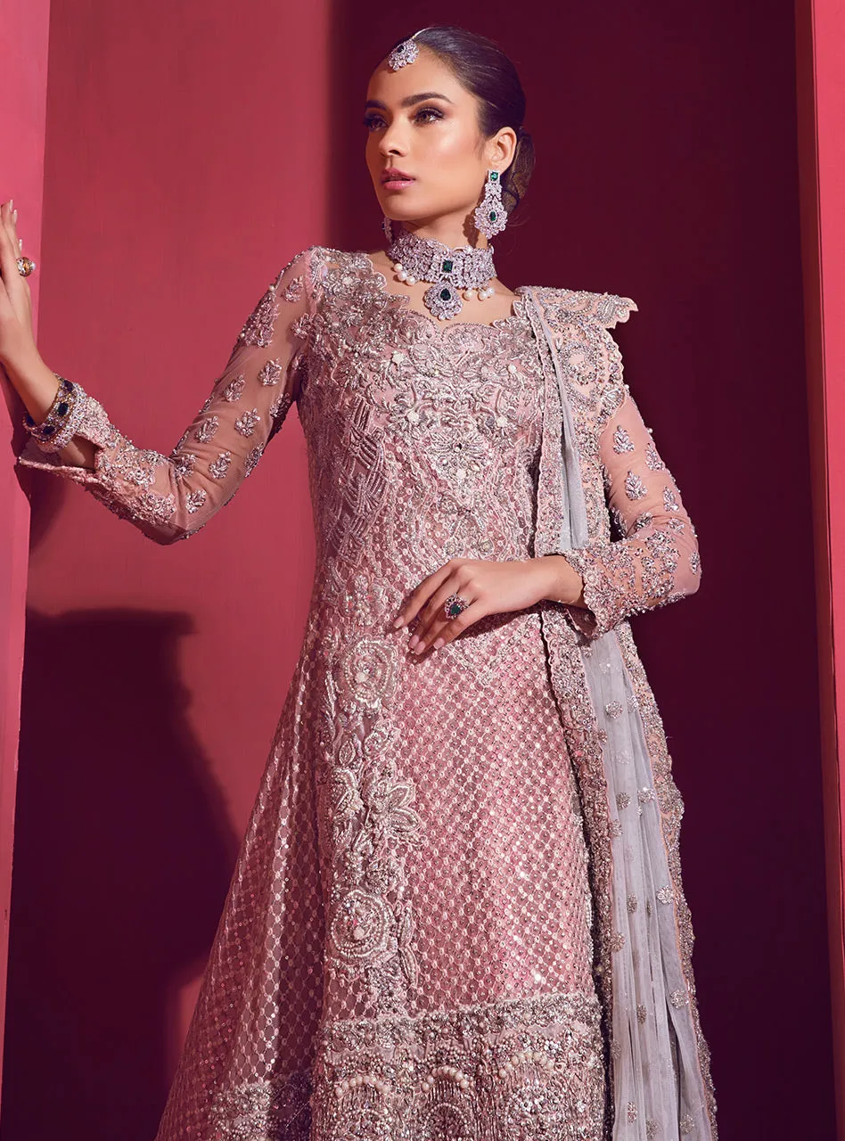 Pakistani Bridal Sharara for Wedding in Pink Color #J5174