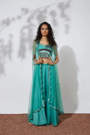 PALLAZOS CROP TOP CAPE SET