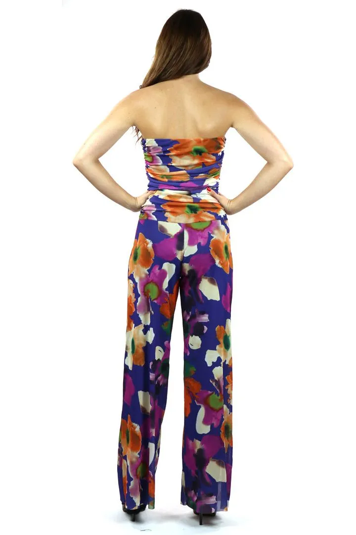 PETUNIA Strapless Ruched Bodice Jumpsuit