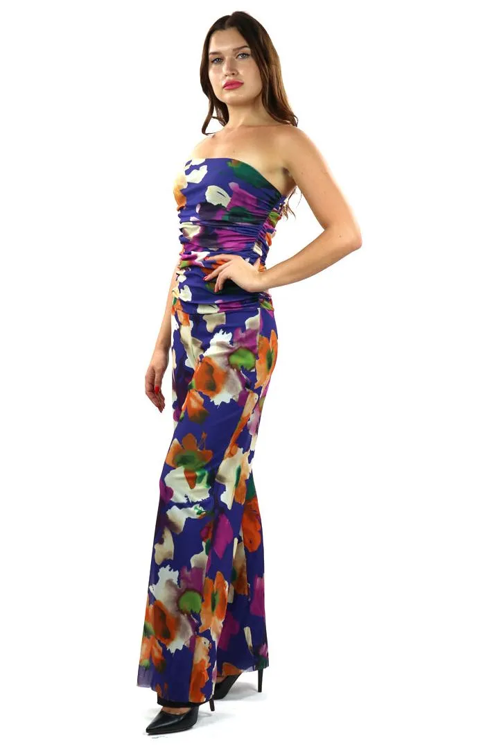 PETUNIA Strapless Ruched Bodice Jumpsuit