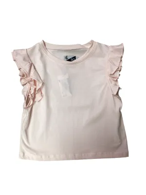 Pink Pleated Ruffle Sleeve Top..
