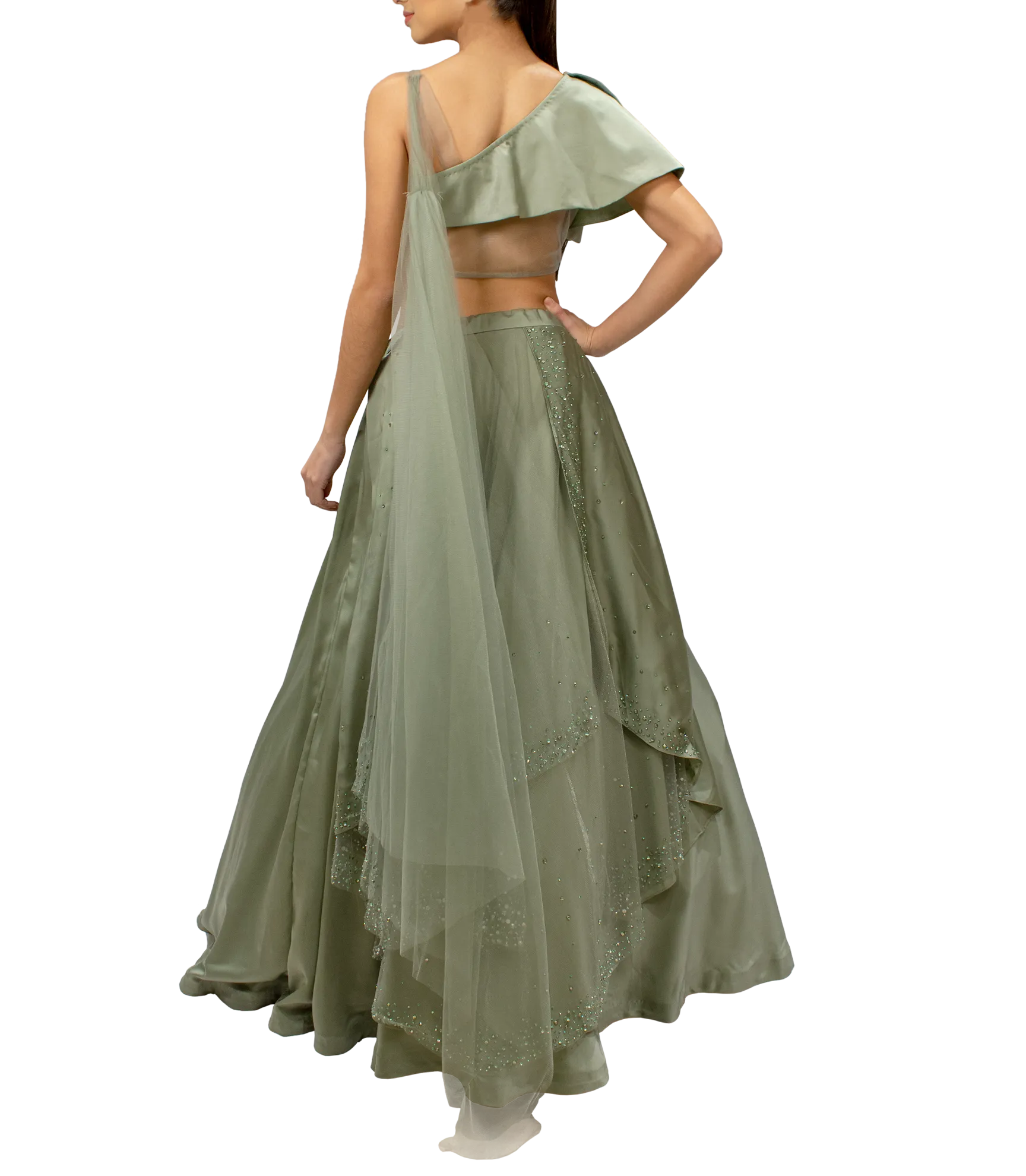 Pista Green Lehenga