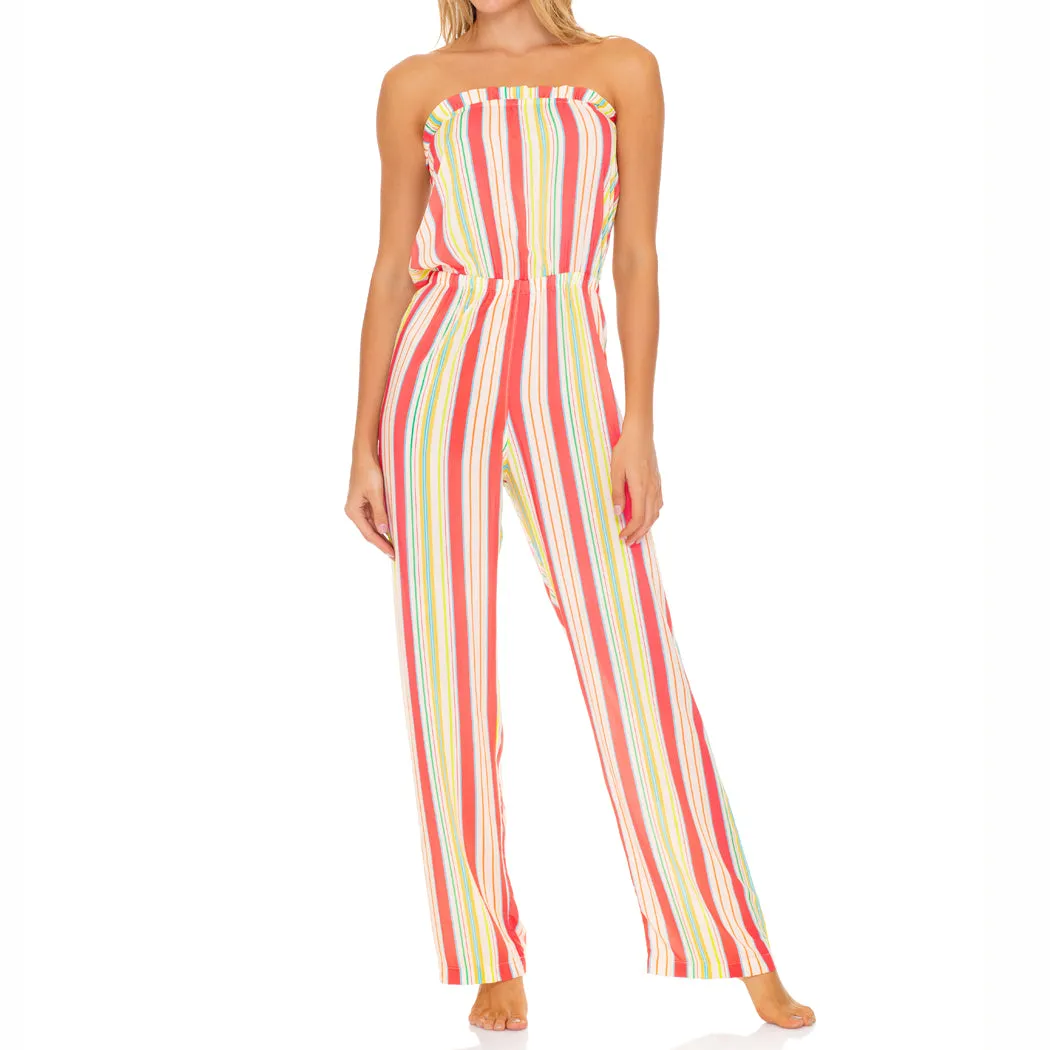 PLAY TIME - Strapless Ruffle Jumpsuit