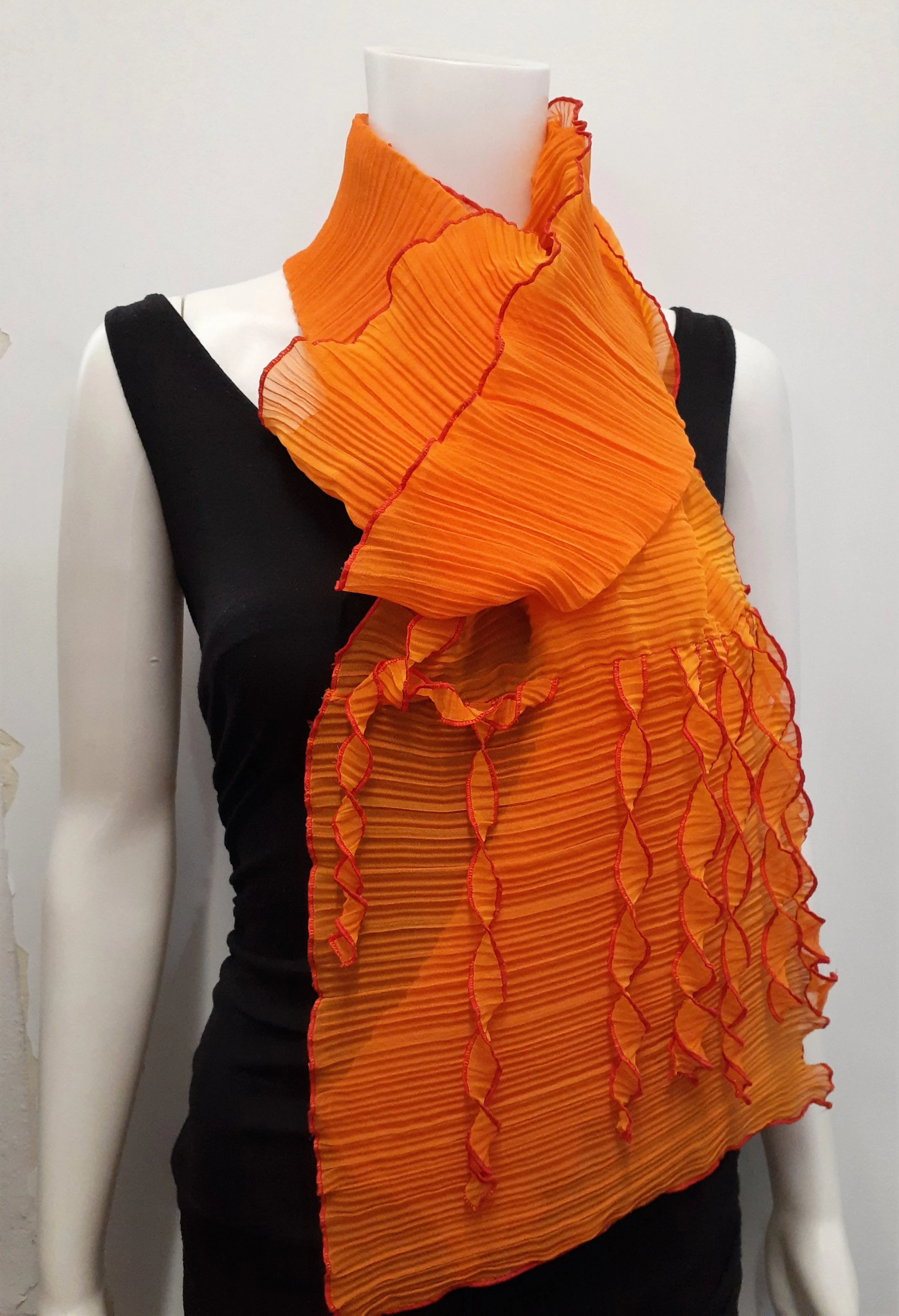 Pleated Wrap with Fringe