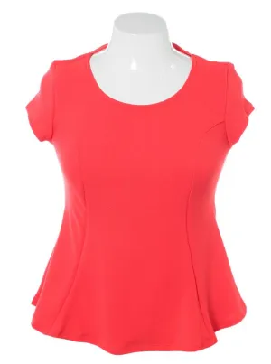 Plus Size Braid Cut Out Back Coral Top