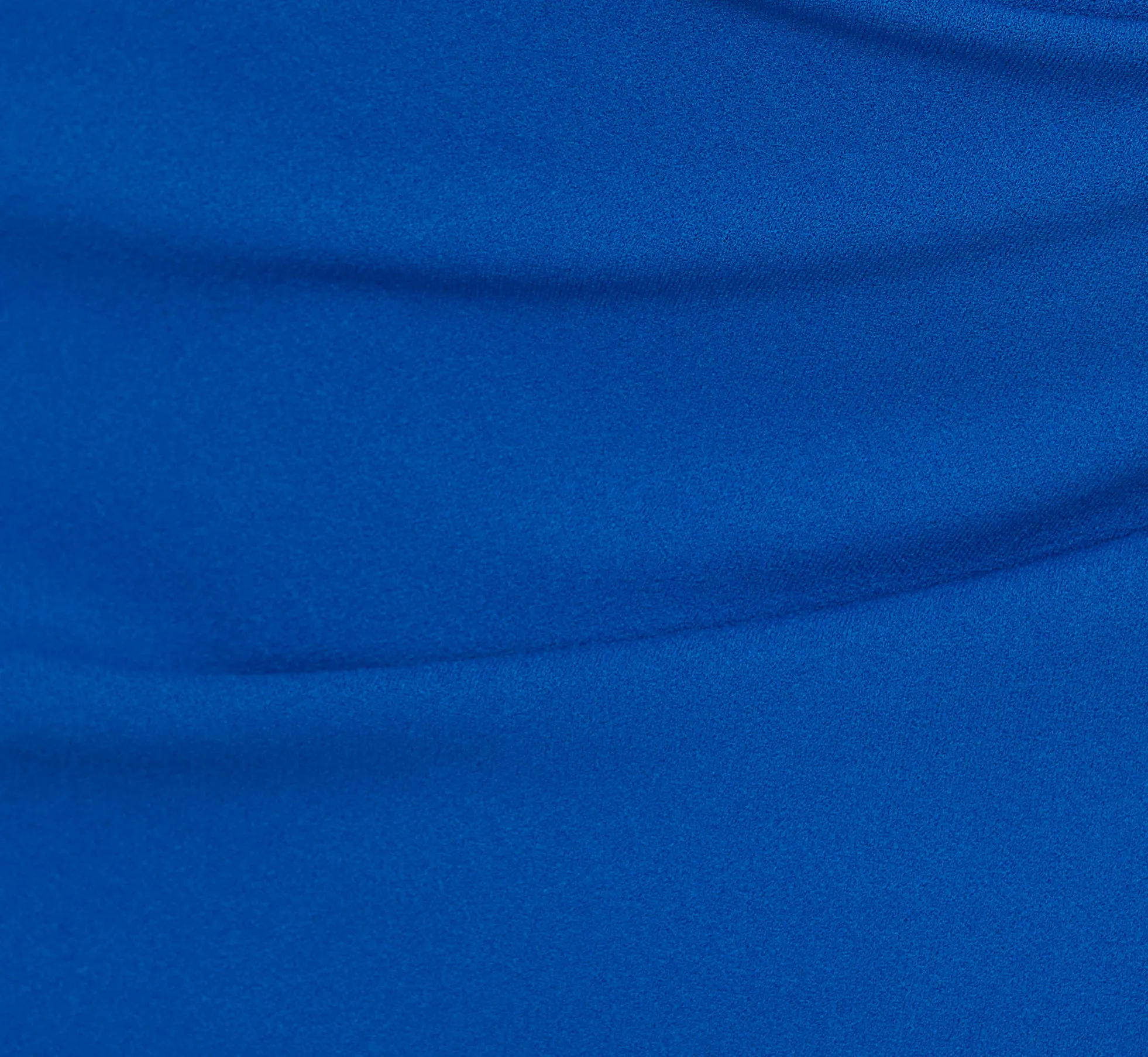 Plus Size Knit Crepe Sleeveless Column Gown With Draped Accent In Cool Cobalt