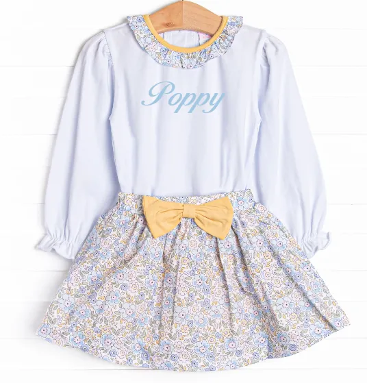 Poppy Fields Skirt Set, Yellow