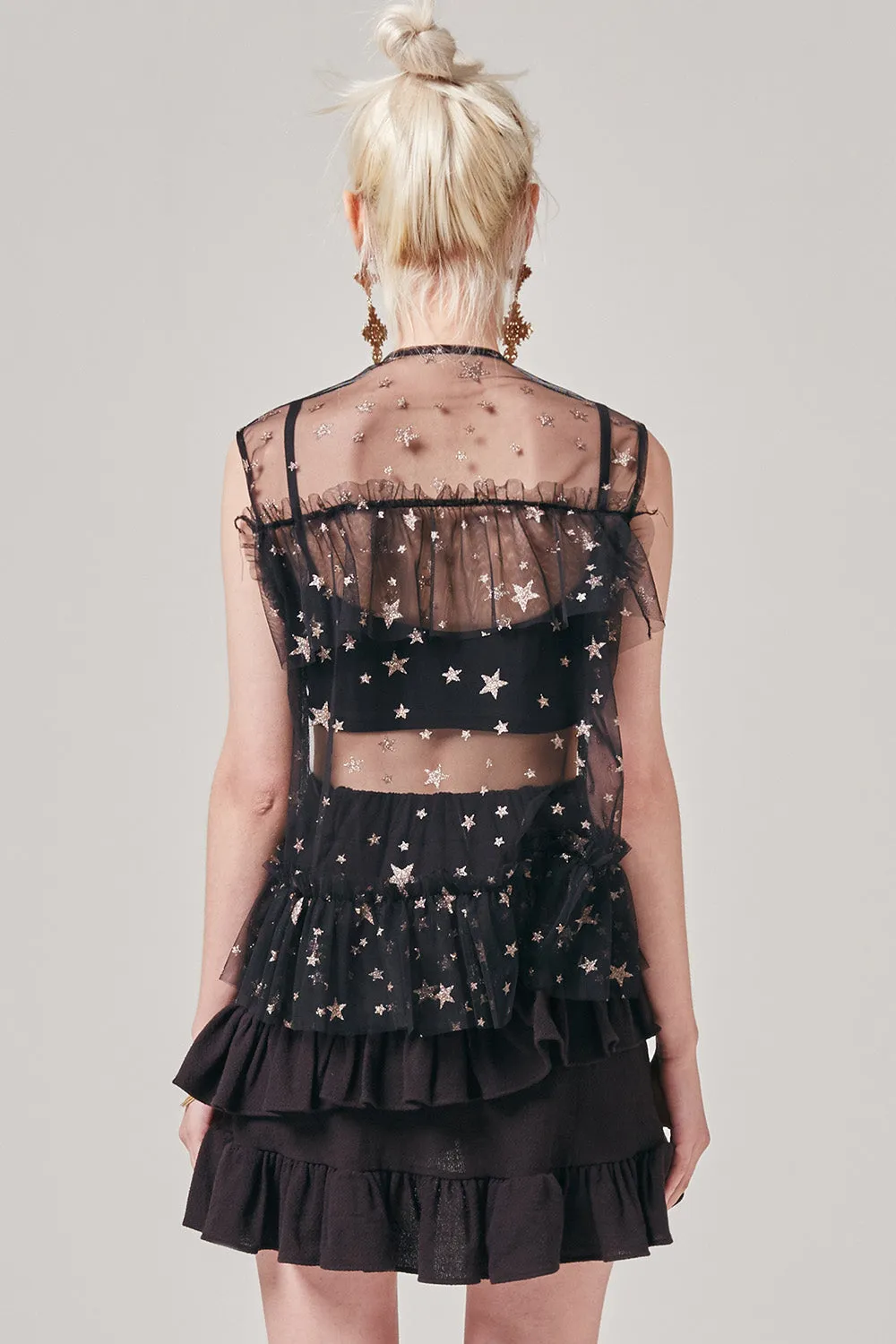 Portia Sheer Star Sleeveless Top