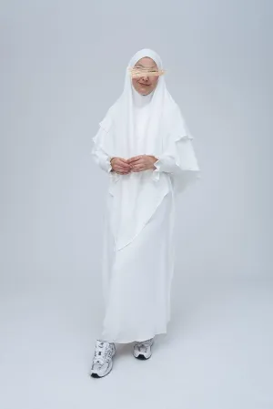 Pristine cream prayer gown for Omrah or prayer