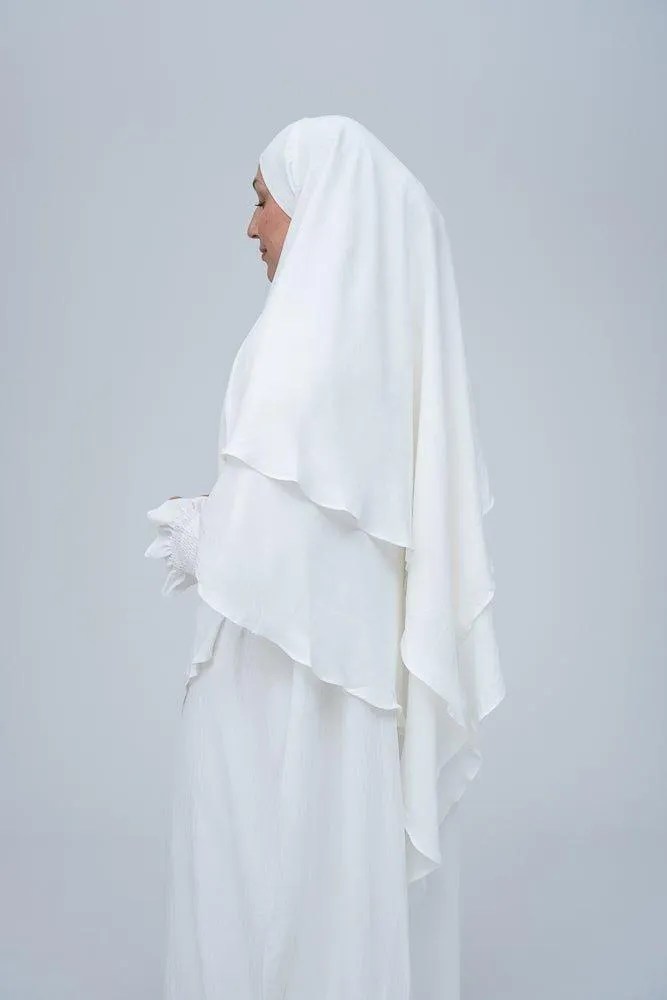 Pristine cream prayer gown for Omrah or prayer