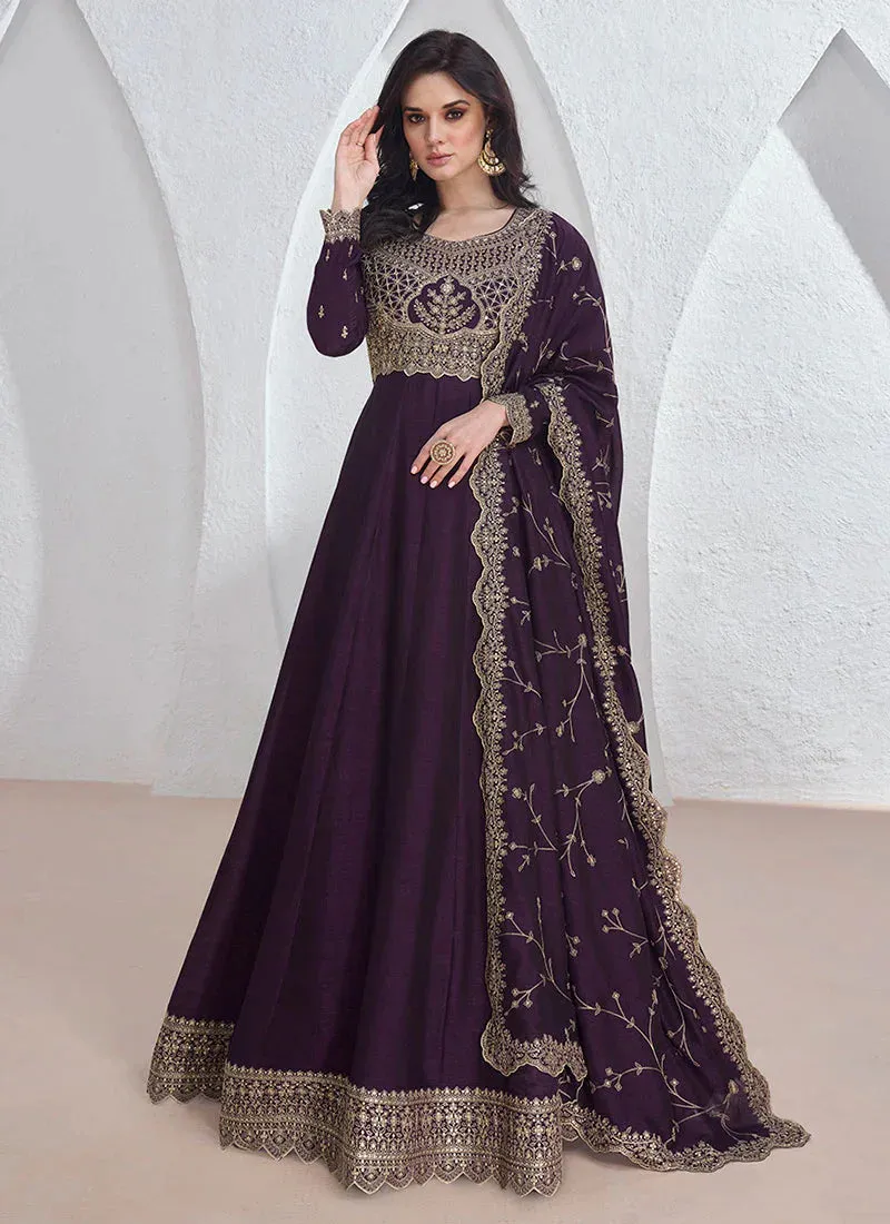 Purple Elegance Reimagined Designer Anarkali Suit