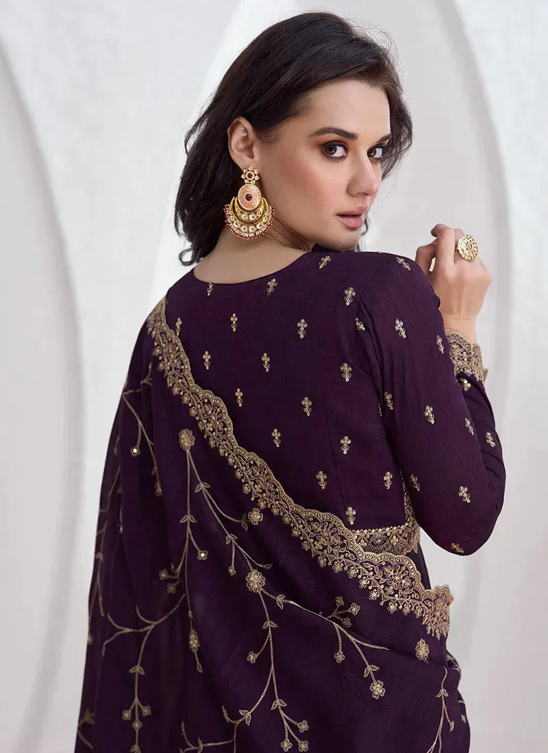 Purple Elegance Reimagined Designer Anarkali Suit