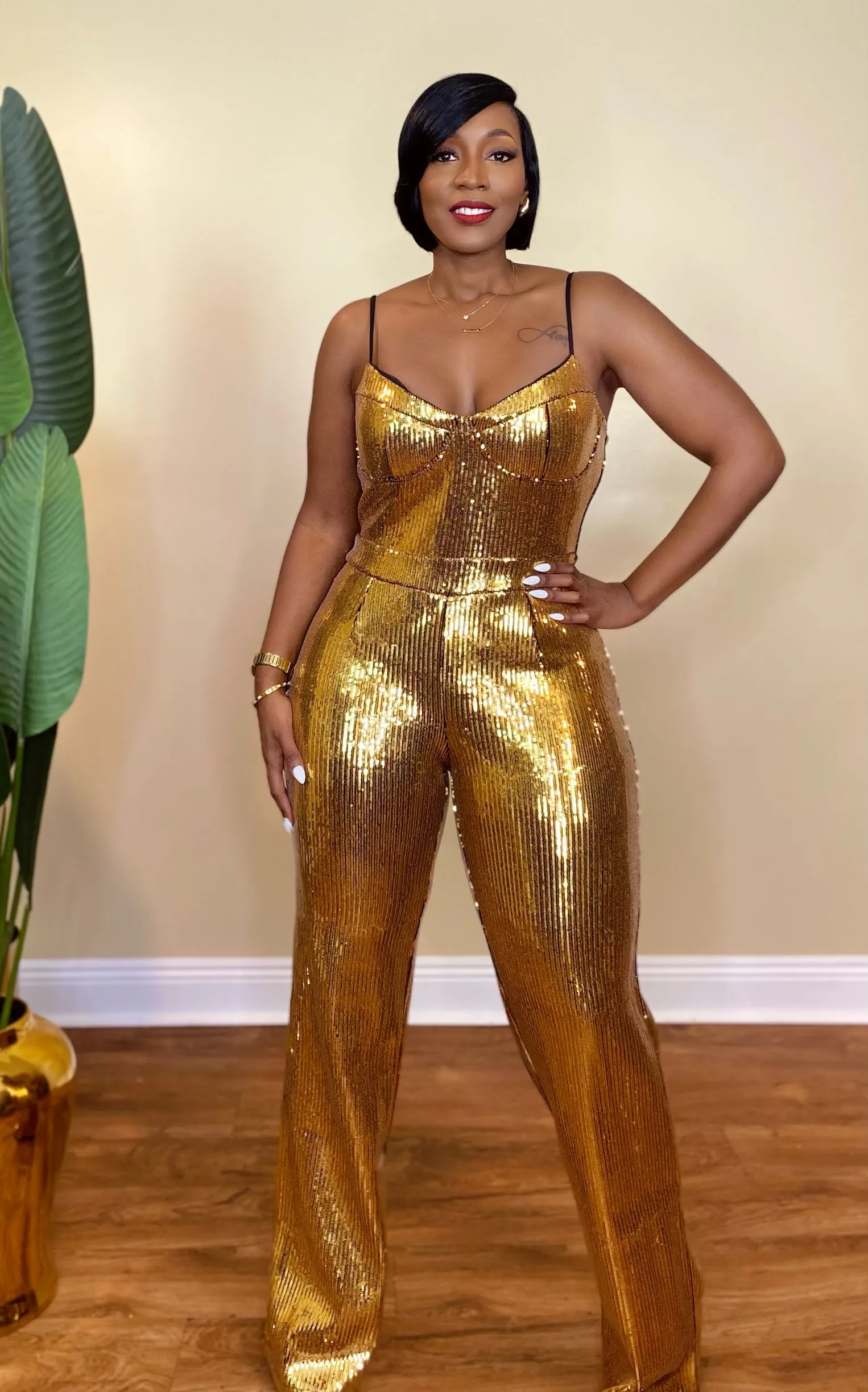 "GOLDEN GIRL" SEQUIN JUMPSUIT