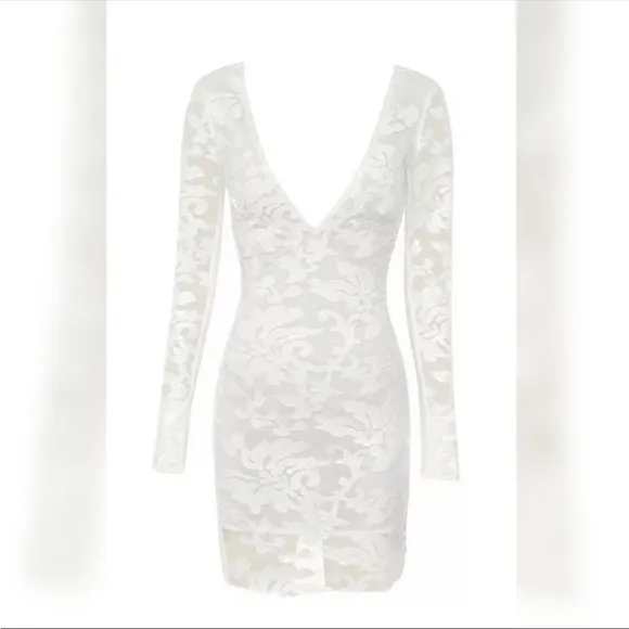 RARE House of CB white lace sequin Casmia dress size XS bride wedding