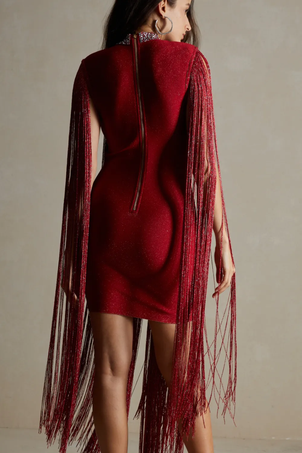 Red Fringe Party Dress
