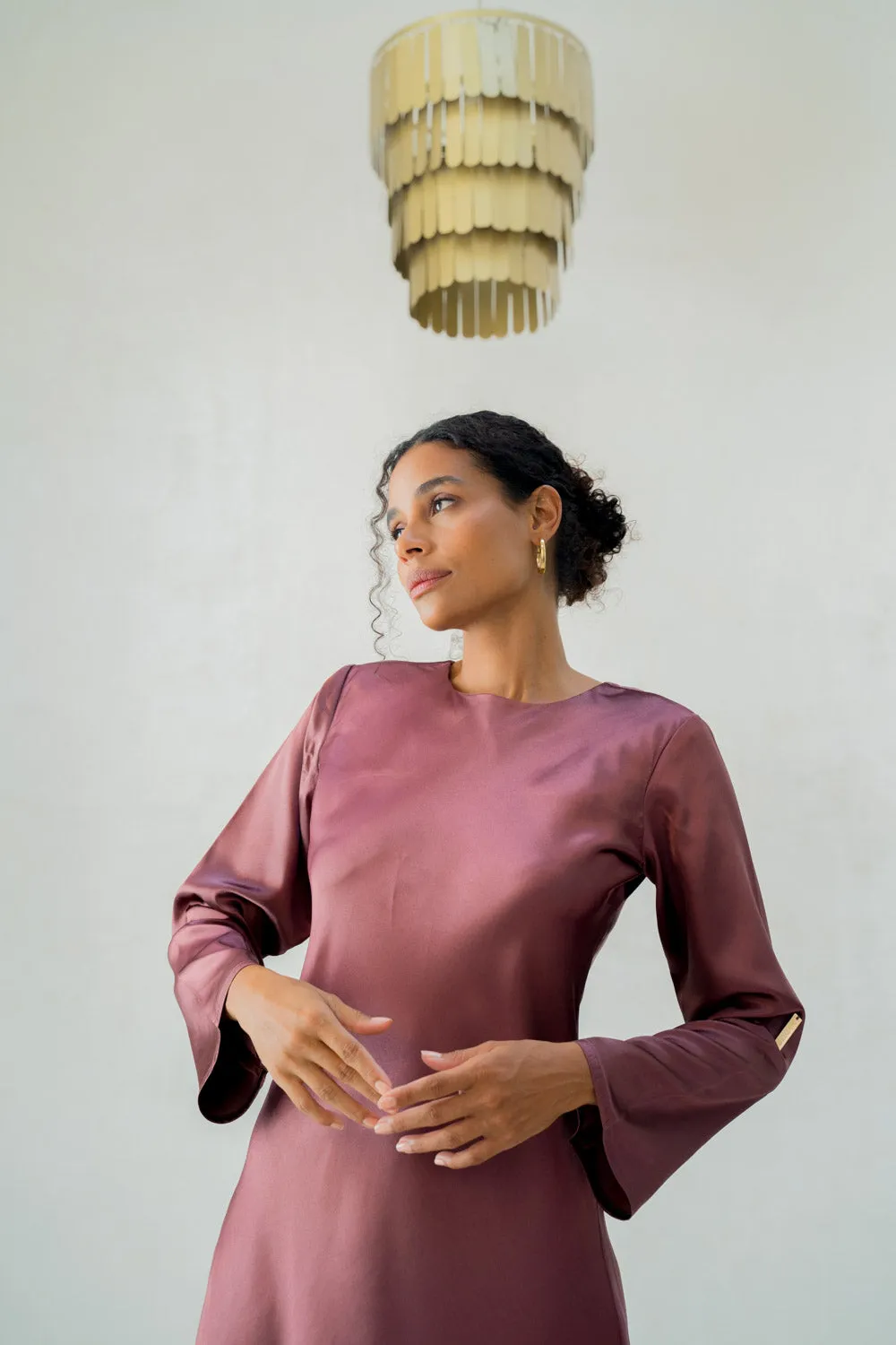 Regal Raspberry Modest Dress