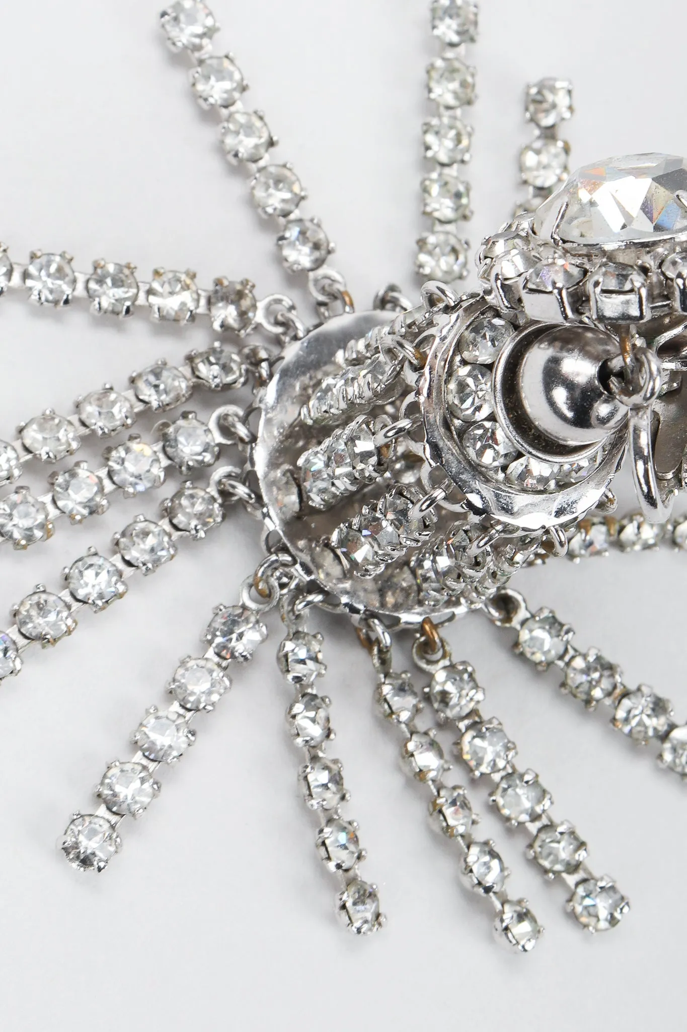 Rhinestone Fringe Chandelier Earrings