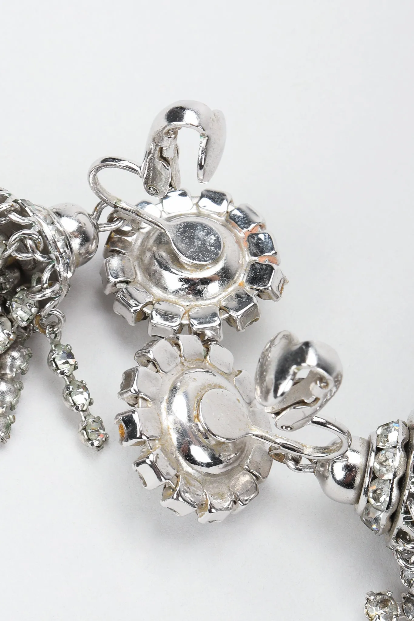 Rhinestone Fringe Chandelier Earrings